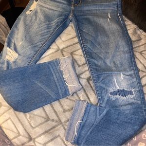 Hudson distressed skinny Krista jeans raw hem size 25